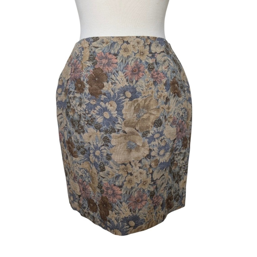 The Limited Floral Linen Blend Pencil Skirt Womens 10 Cottagecore